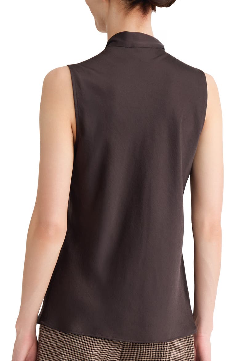 Tie Neck Sleeveless Top, Alternate, color, RICH CHOCOLATE