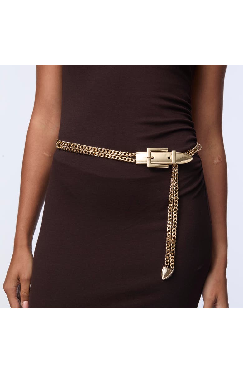 Lele Sadoughi Buckle Chain Belt, Alternate, color, Gold 720