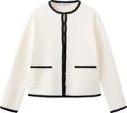 MANGO Contrast Rib Cardigan