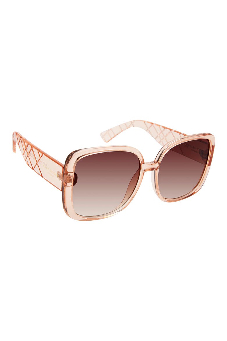 59mm Square Sunglasses, Alternate, color, CRYSTAL BLUSH/ BROWN GRADIENT