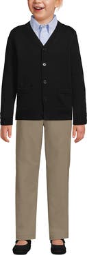 Lands' End School Uniform Kids Legacy Varsity Cardigan