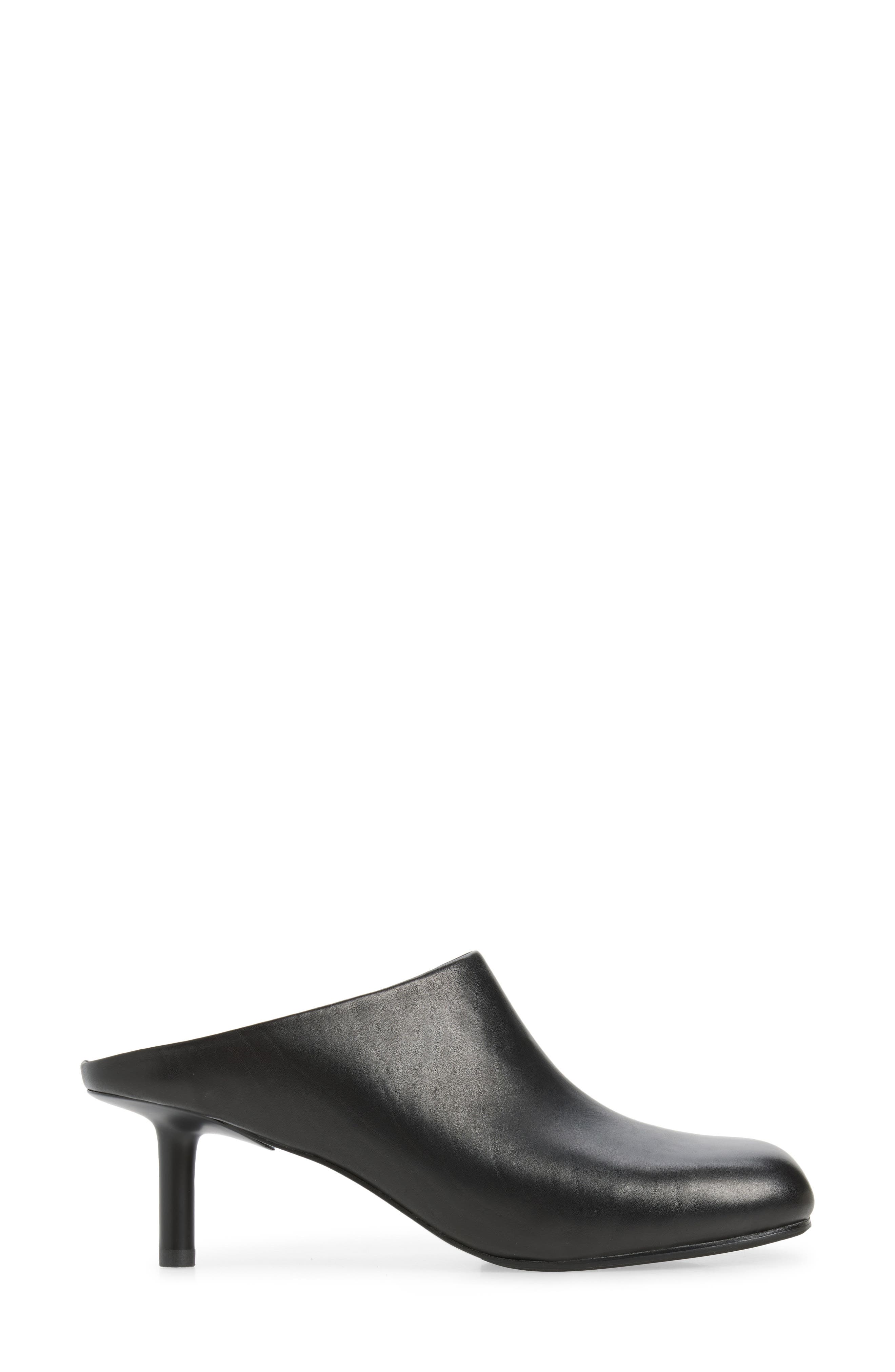 Square Toe Mule, Alternate, color, BLACK