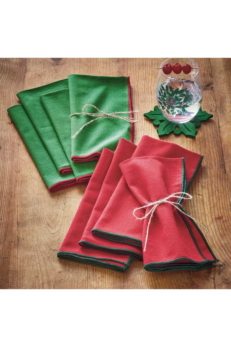 Color Pop Red Cloth Napkins for Christmas Kitchen Textiles, Alternate, color, Red