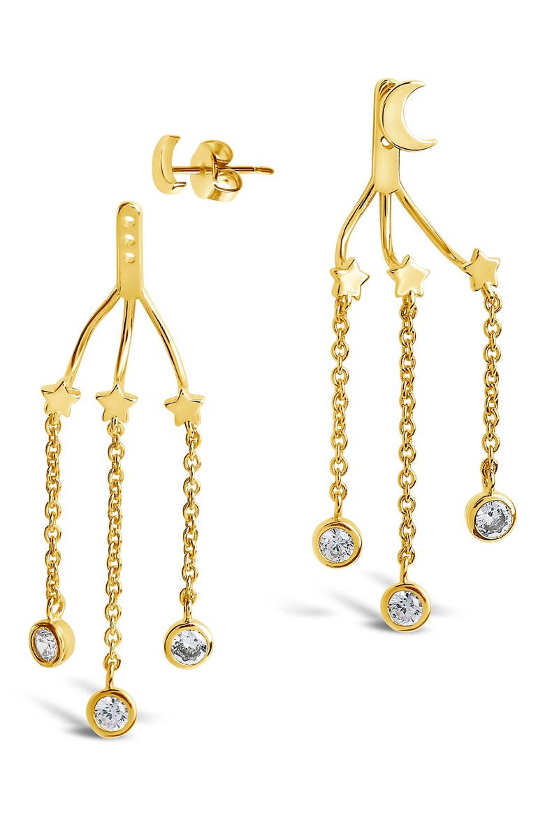 Moon & Star Jacket Earrings, Alternate, color, GOLD