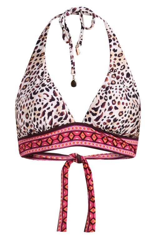 Sunshine 79 Paradise Heat Reversible Halter Bikini Top In Multi