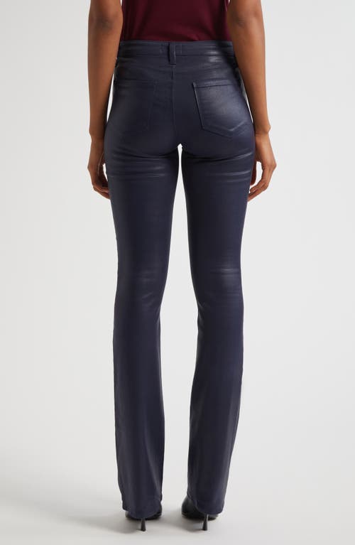 L Agence Selma High-rise Coated Sleek Baby Boot Jeans In Purple