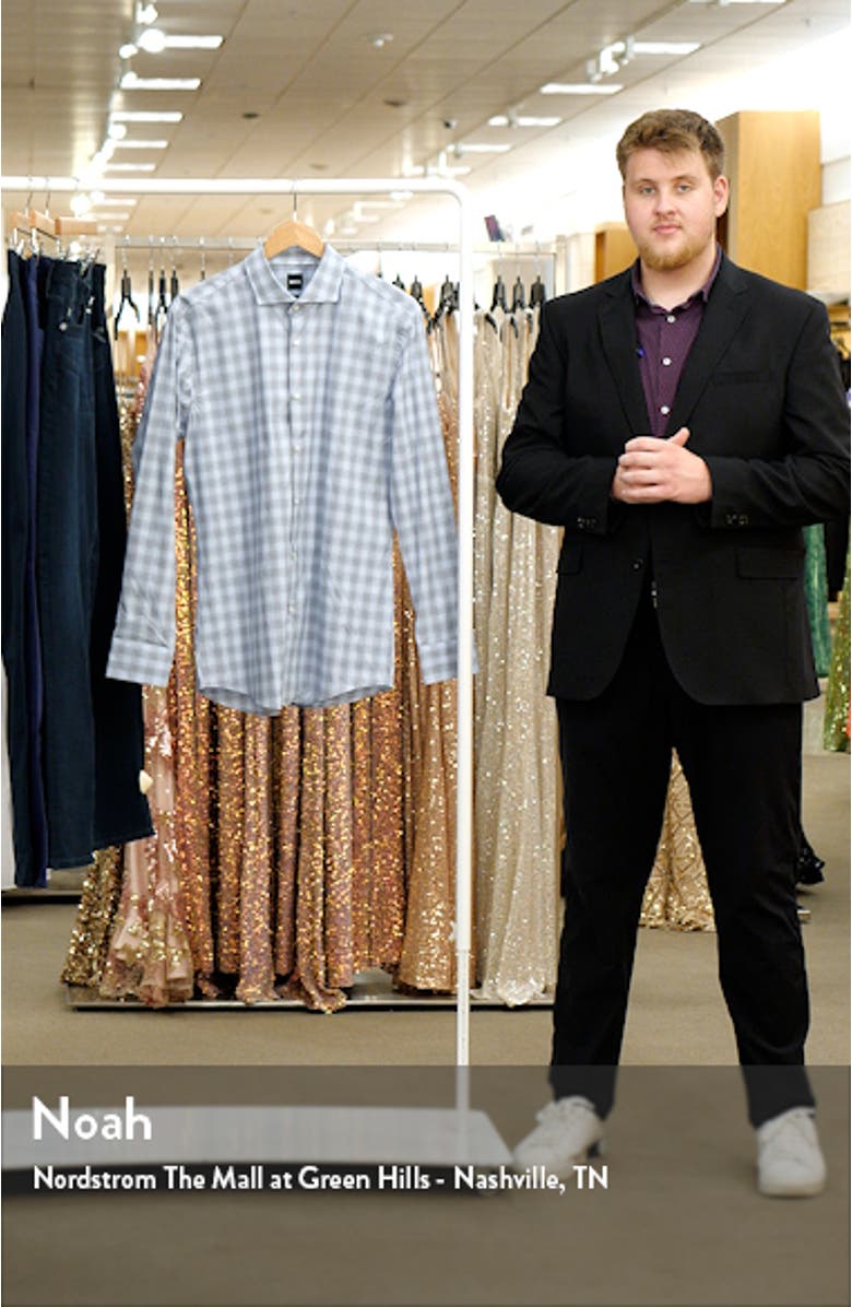 Hank Slim Fit Plaid Stretch Dress Shirt, sales video thumbnail