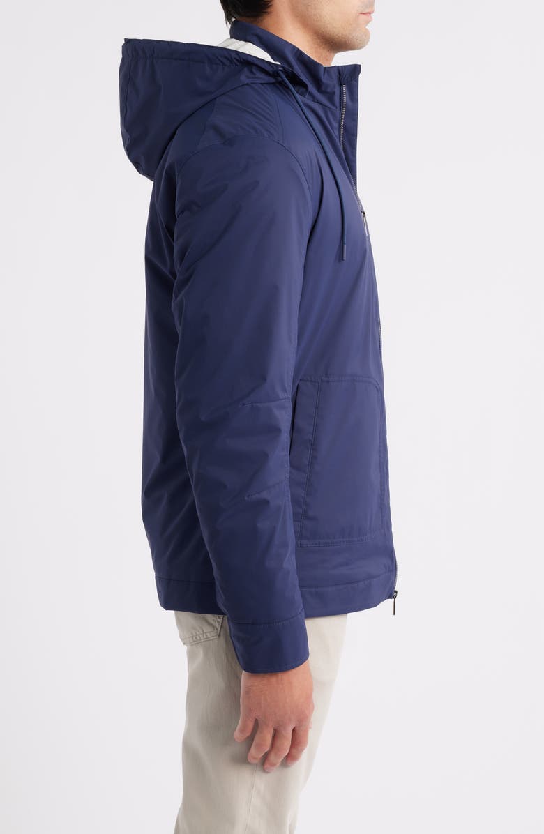 johnnie-O Wentworth Water Repellent Insulated Nylon Jacket with Removable Hood, Alternate, color, Navy