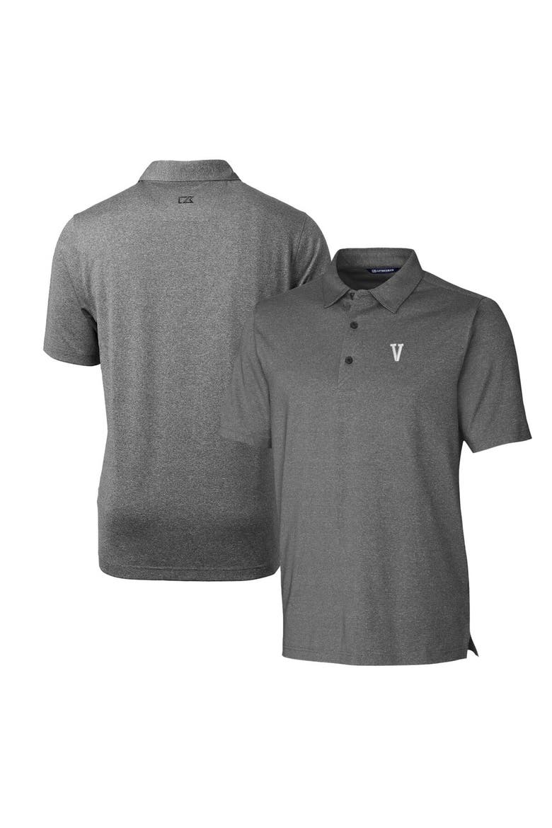 Men's Cutter & Buck Heather Charcoal Villanova Wildcats Forge Stretch Polo, Main, color, Heather Charcoal