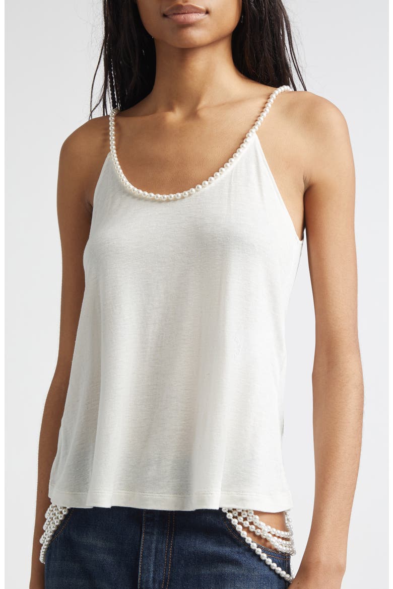 Faux Pearl Embellished Camisole, Alternate, color, CREAM