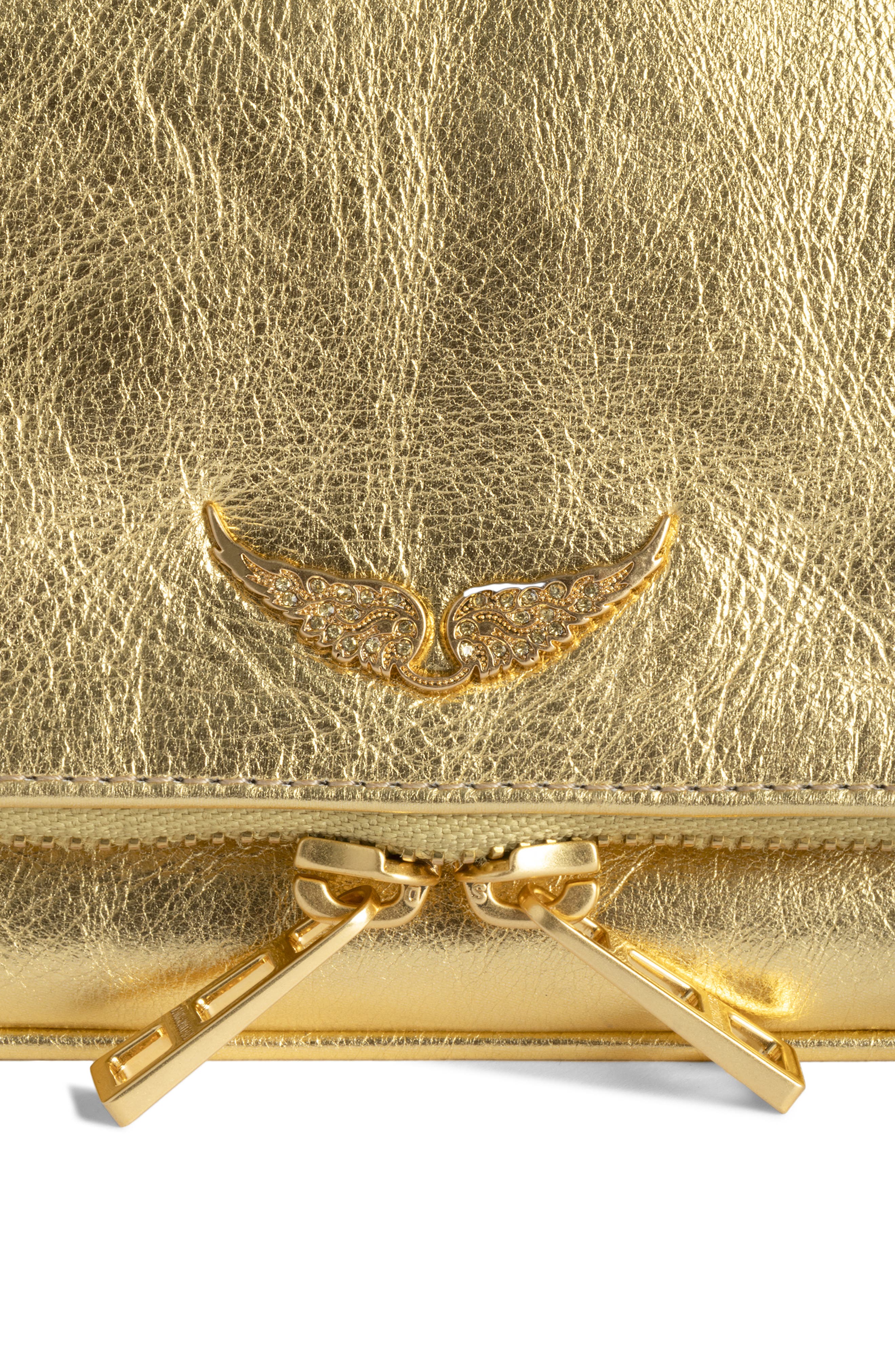 Zadig & Voltaire Rock Vintage Metallic Crossbody Bag, Alternate, color, 