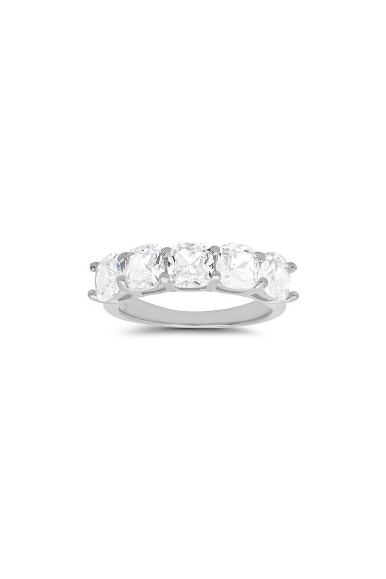 Sterling Silver Cushion Cut Cubic Zirconia 5-Stone Ring, Alternate, color, SILVER