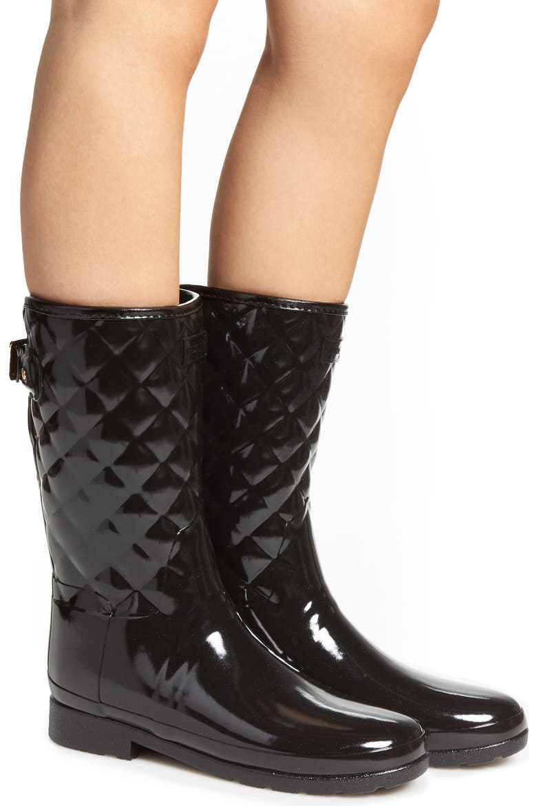Hunter Refined High Gloss Quilted Short Waterproof Rain Boot Hunter Refined High Gloss Quilted Short Waterproof Rain Boot