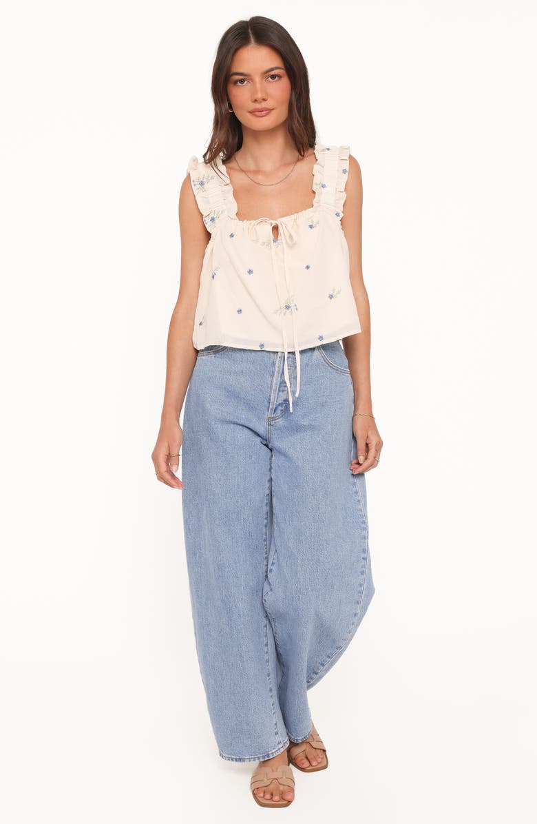 Petal & Pup Marnie Square Neck Top, Alternate, color, Ivory Blue Floral