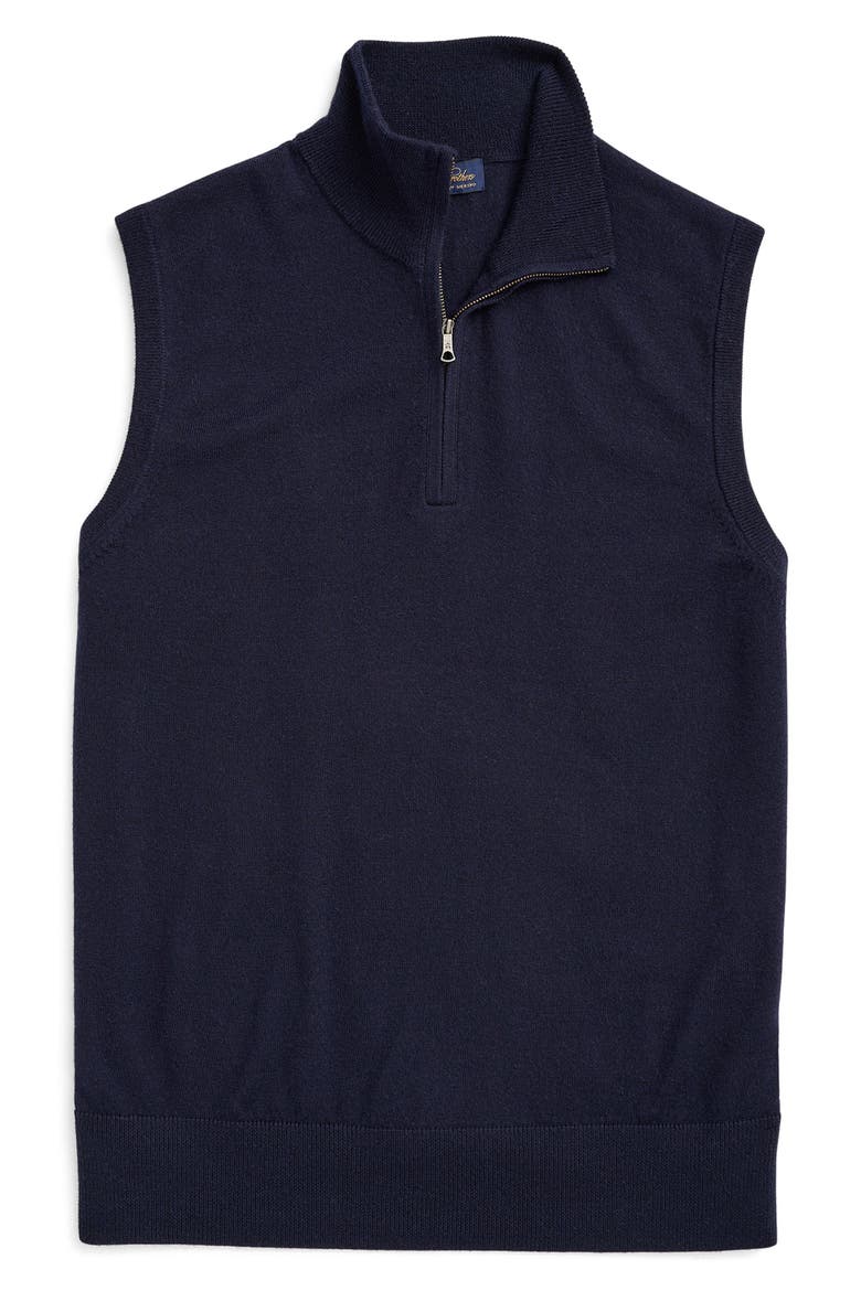 Merino Wool Half-Zip Vest, Main, color, NAVY-ROMA