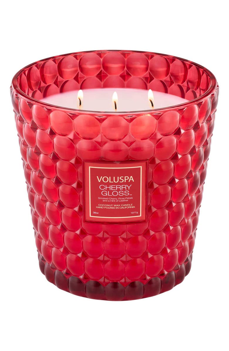 Voluspa Cherry Gloss Boxed 3-Wick Hearth Candle, Main, color,