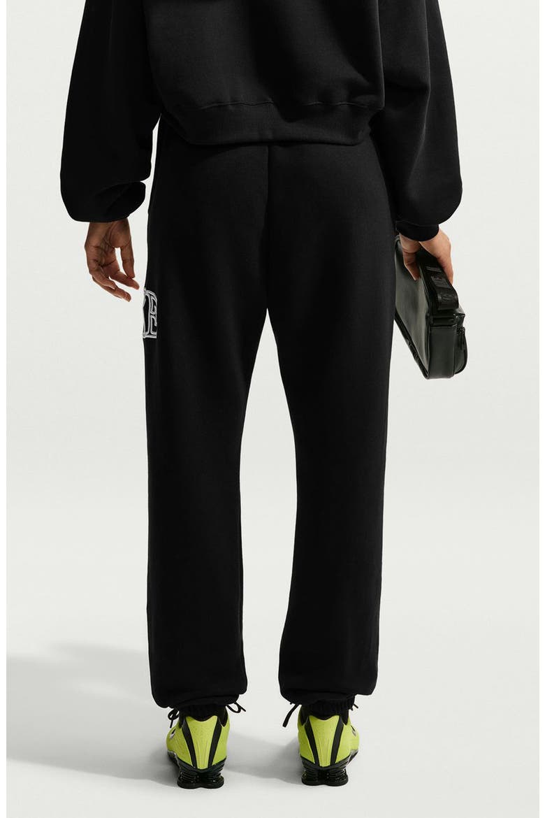 Sportswear Studio Oversized Fleece Sweatpants, Alternate, color, TOTAL BLACK/ WHITE