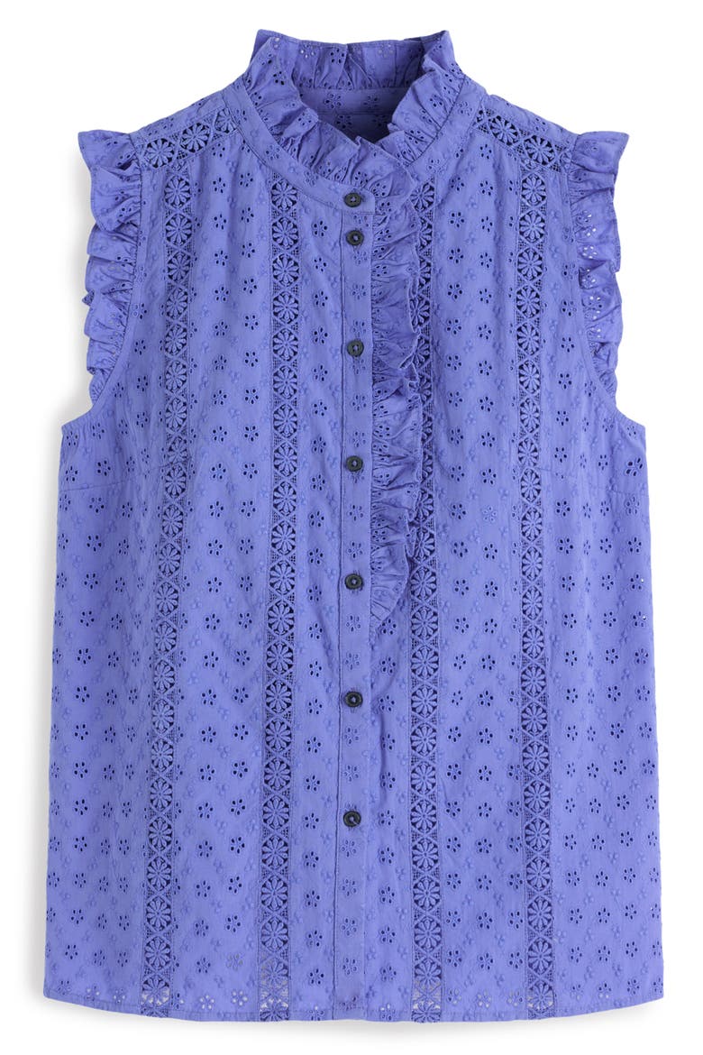 Isabel Broderie Sleeveless Cotton Top, Alternate, color, PERSIAN JEWEL