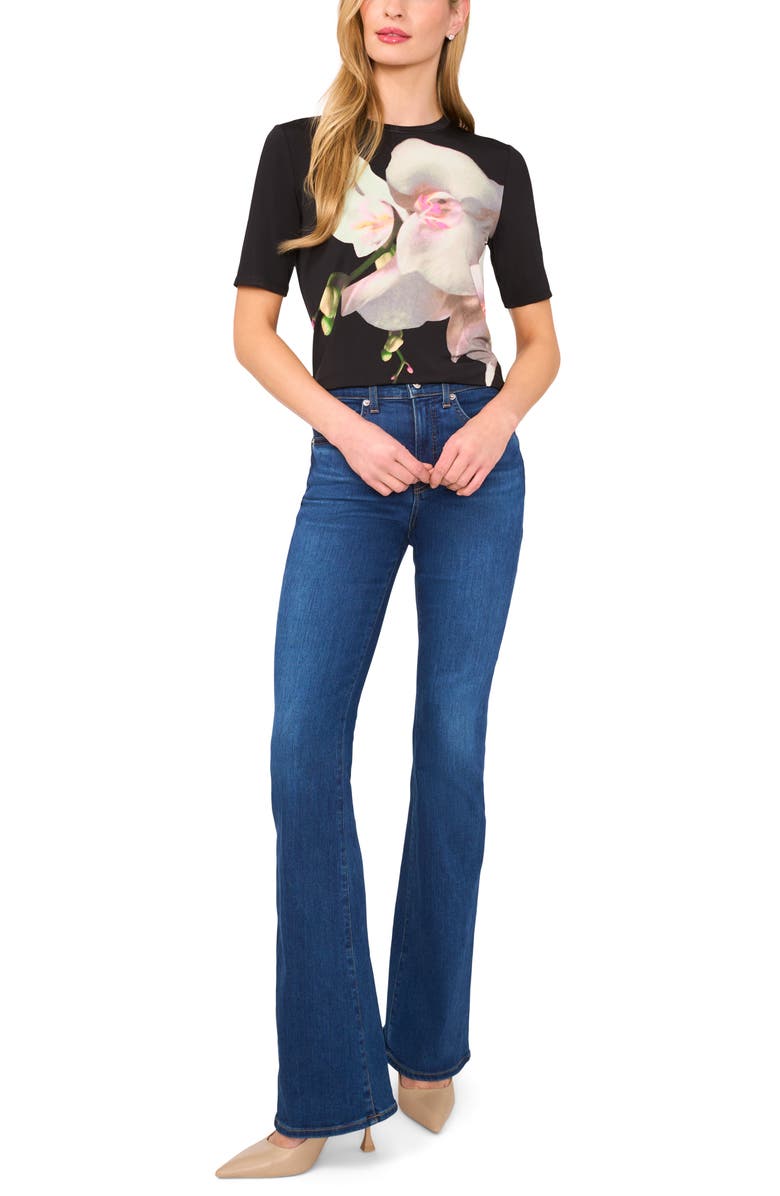 Ted Baker Floral Knit Top, Alternate, color, Rich Black