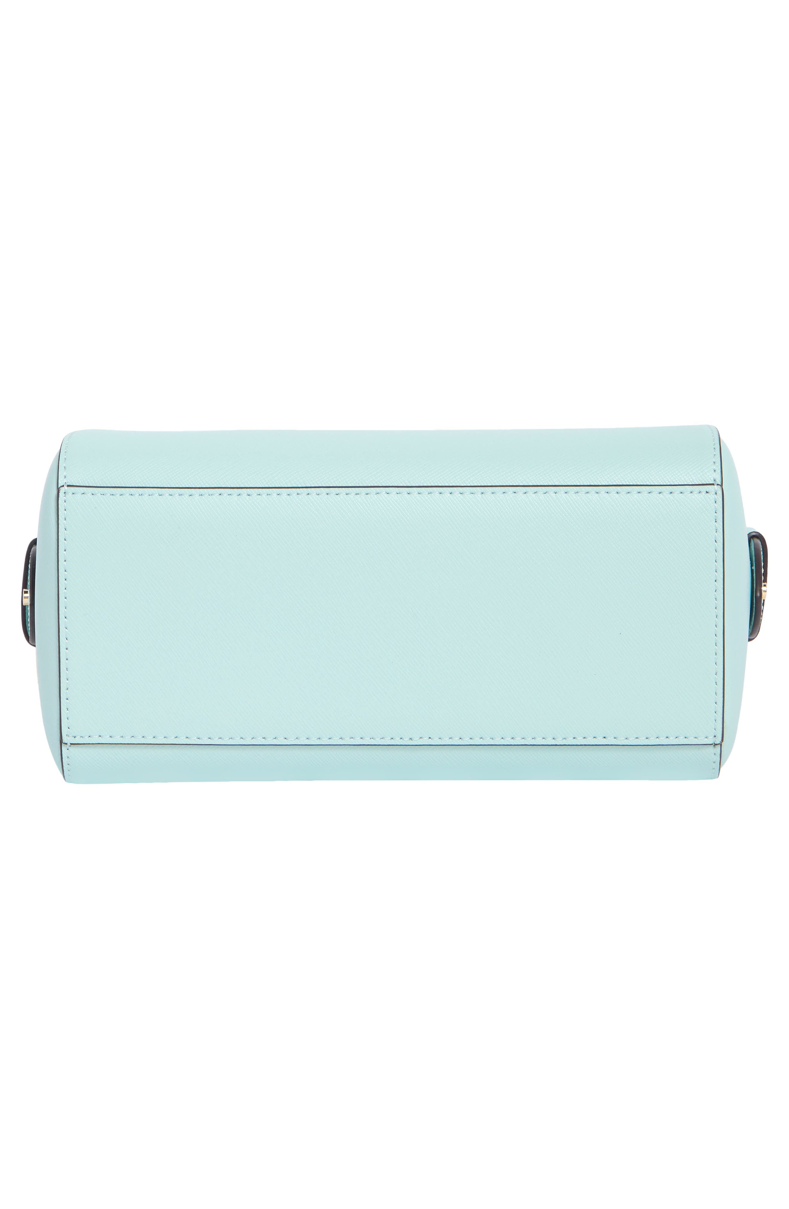 madison saffiano leather small satchel, Alternate, color, BLUE GLOW