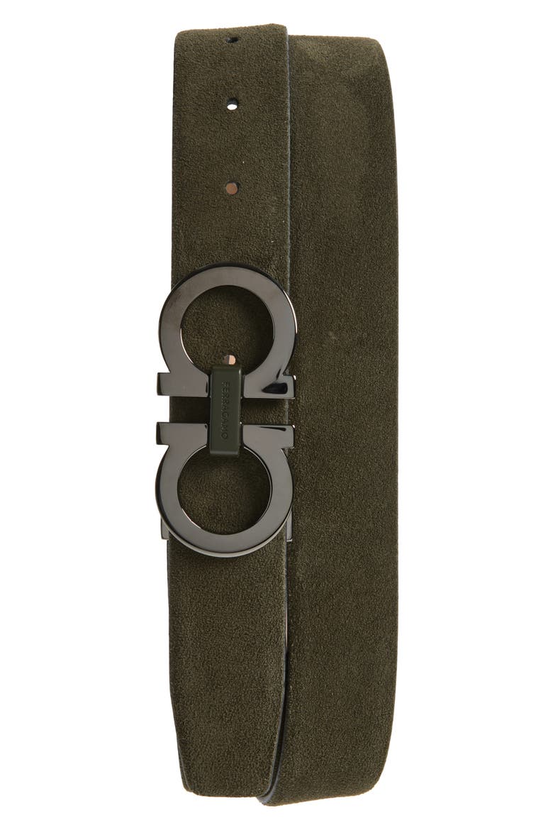 Double Gancio Suede Belt, Main, color, LODEN NATURALE BEIGE TORTORA