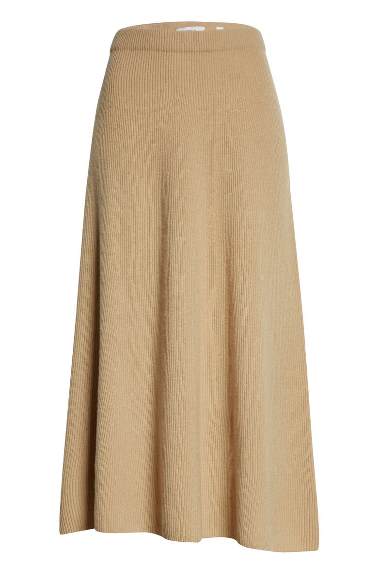 Ribbed Wool & Cashmere Swing Skirt, Alternate, color, FAUNA