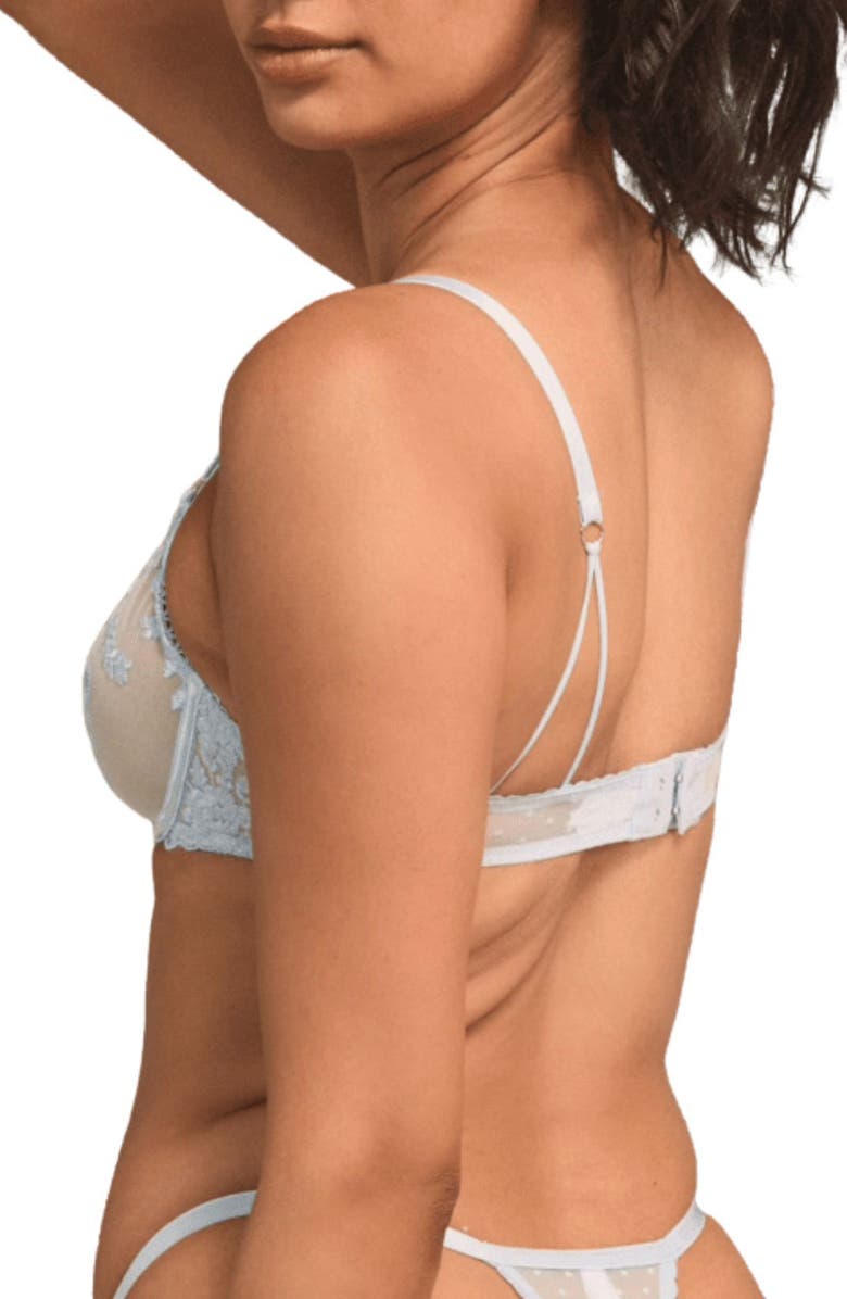 Kat The Label Nicolette Embroidered Underwire Bra, Alternate, color, Cornflower