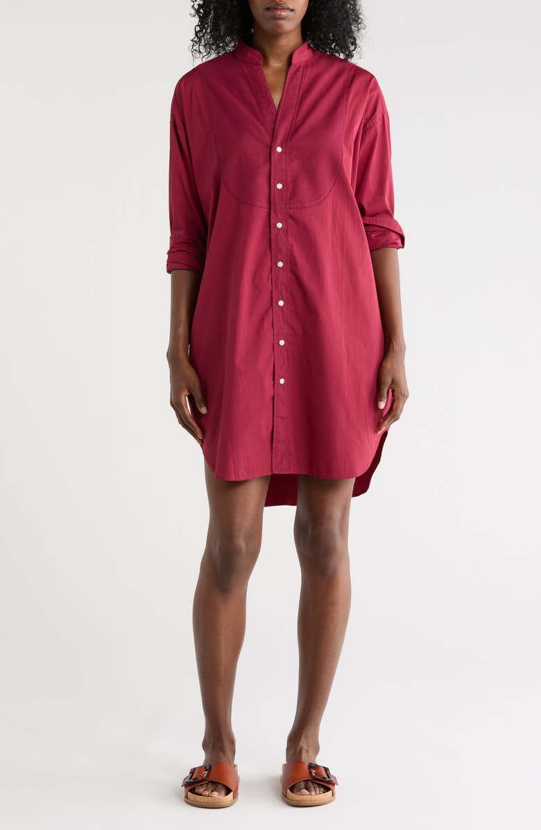 Frank & Eileen Tori Surplice Neck Button-Up Shirt Dress, Main, color, Solid Red