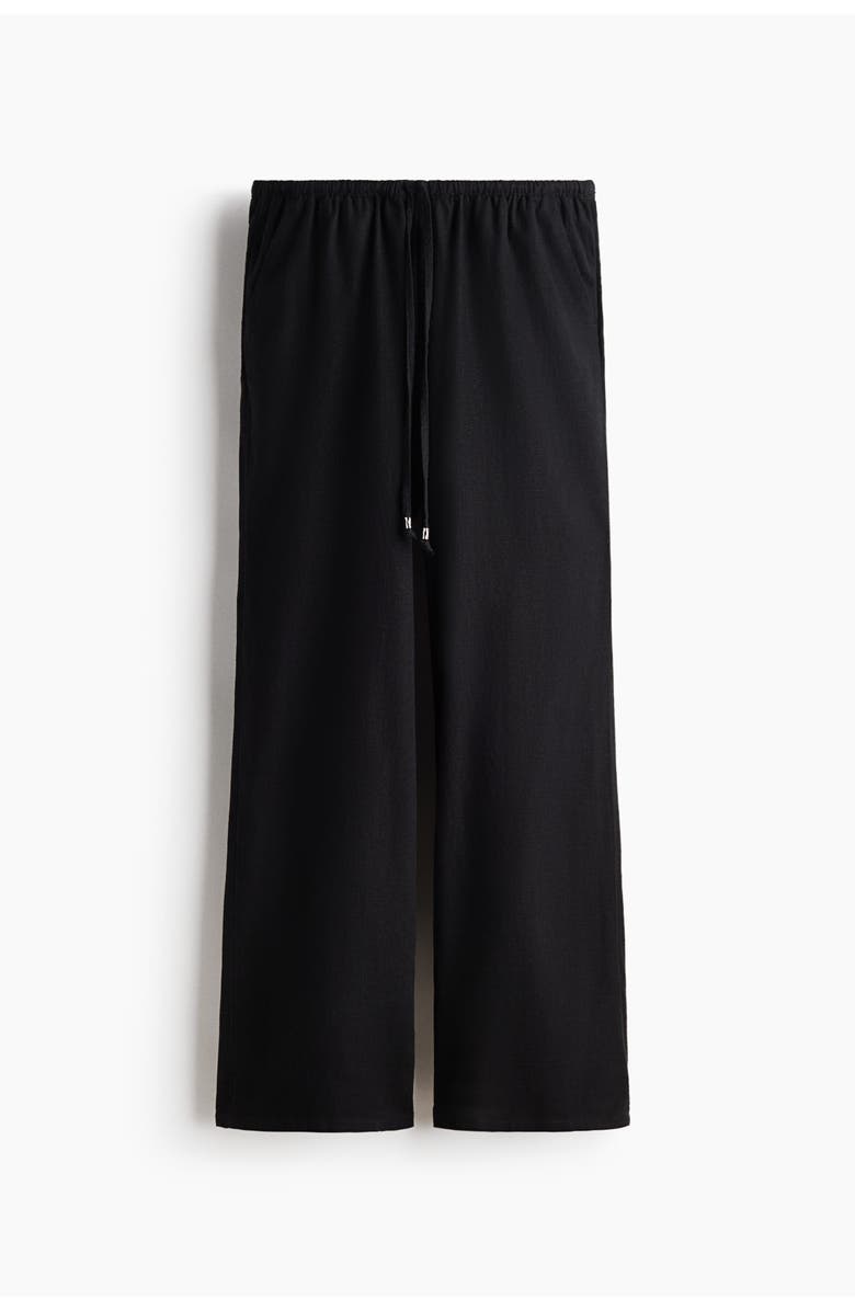 H&M Linen-blend Drawstring Trousers, Main, color, 