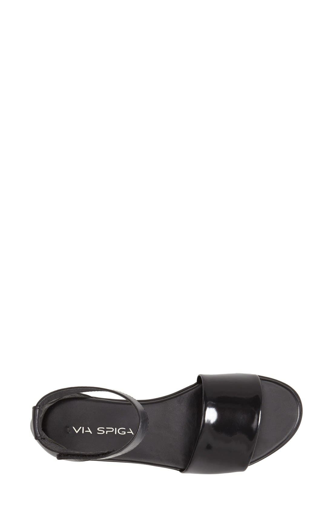 'Cativa' Ankle Strap Leather Sandal, Alternate, color, BLACK/ BLACK
