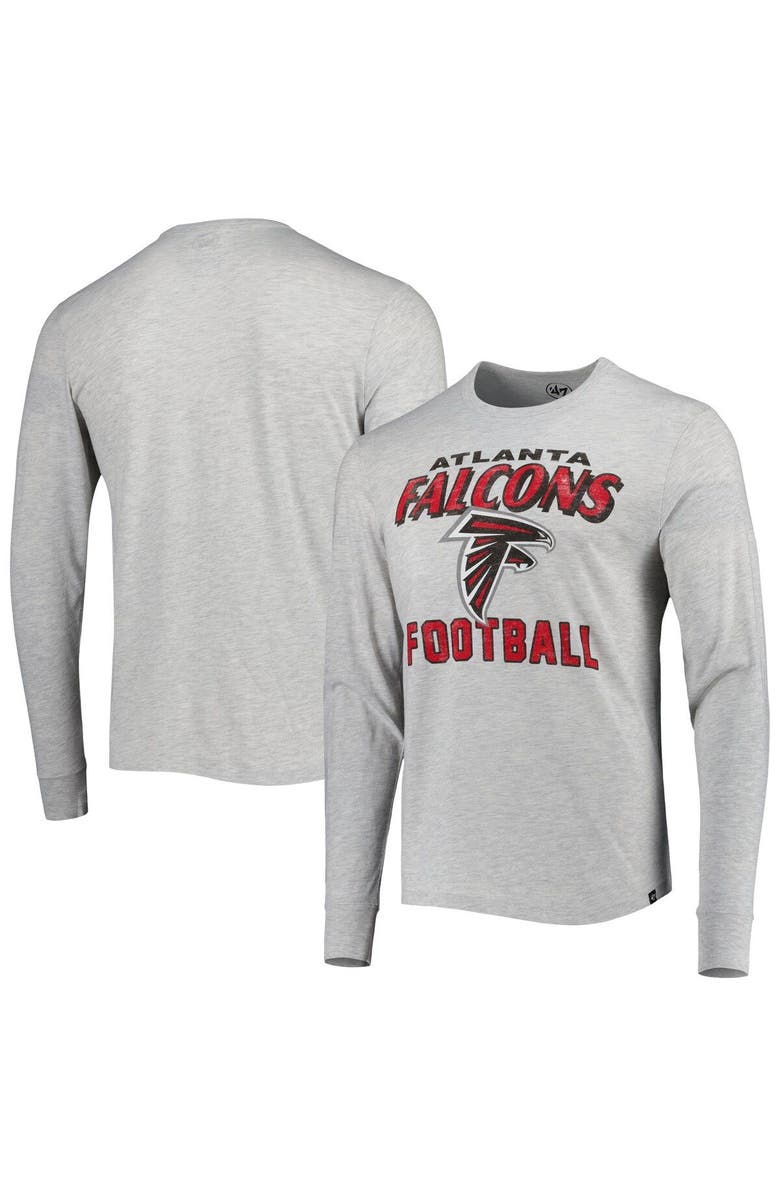 '47 Men's '47 Heathered Gray Atlanta Falcons Dozer Franklin Long Sleeve T-Shirt, Main, color, Gray