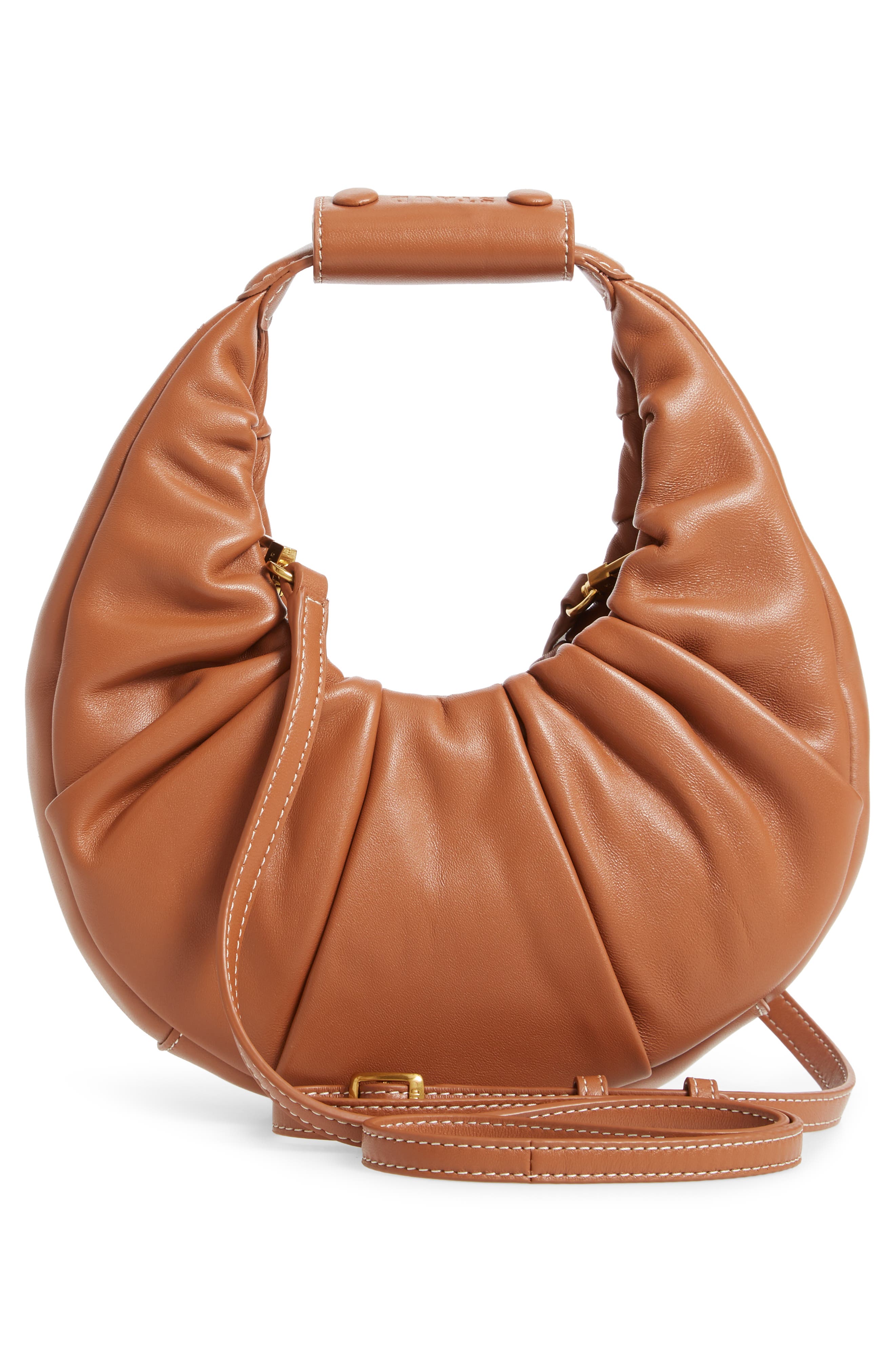 Mini Moon Soft Leather Bag, Alternate, color, TAN