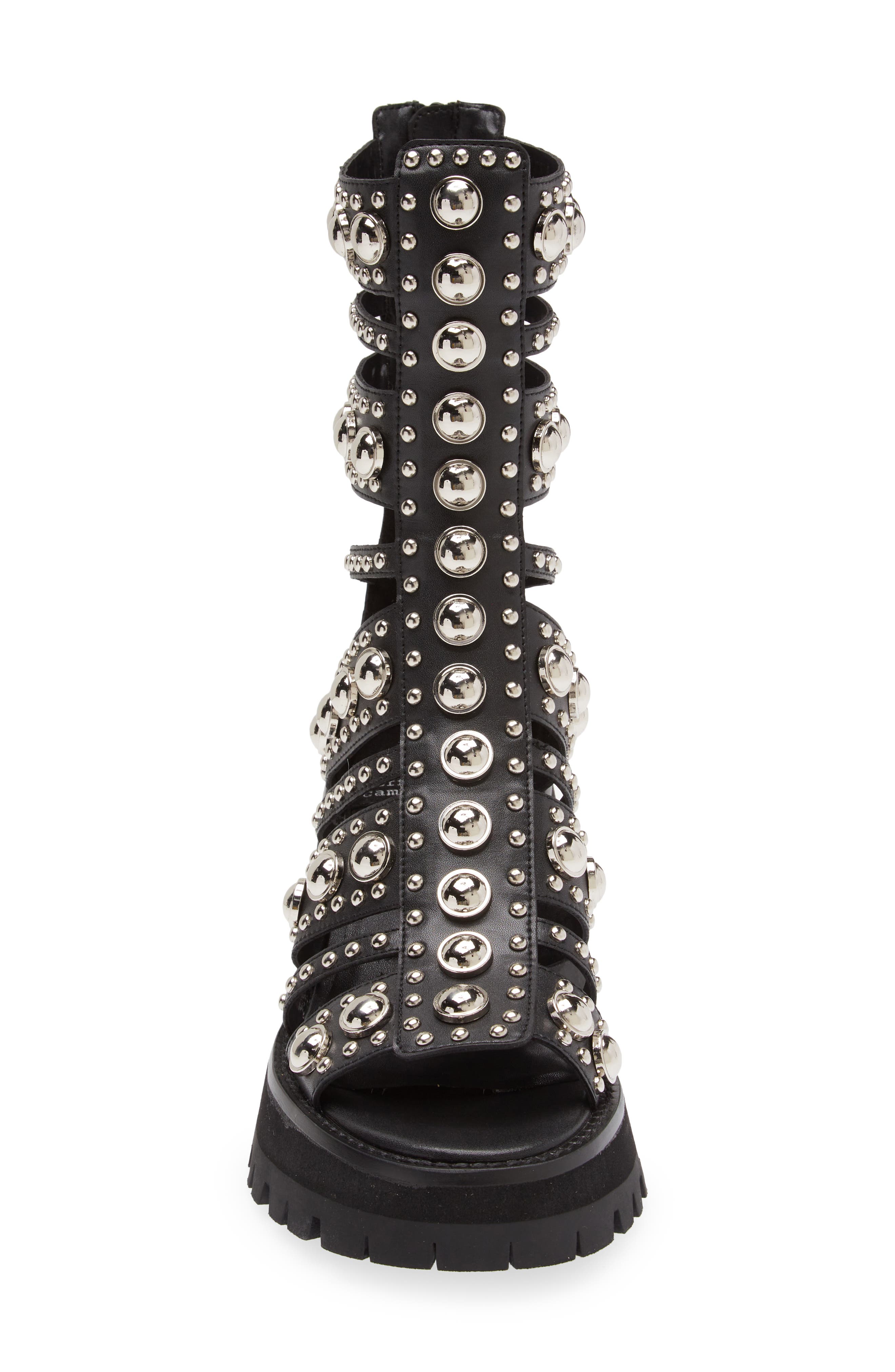 Expression Platform Gladiator Sandal, Alternate, color, BLACK SILVER