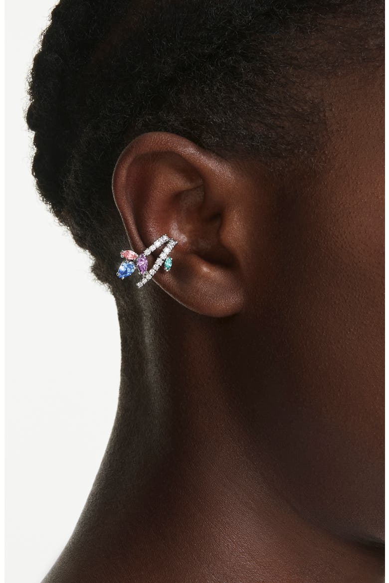 x Ariana Grande Multicolor Crystal Ear Cuffs, Alternate, color, SILVER/ MULTI