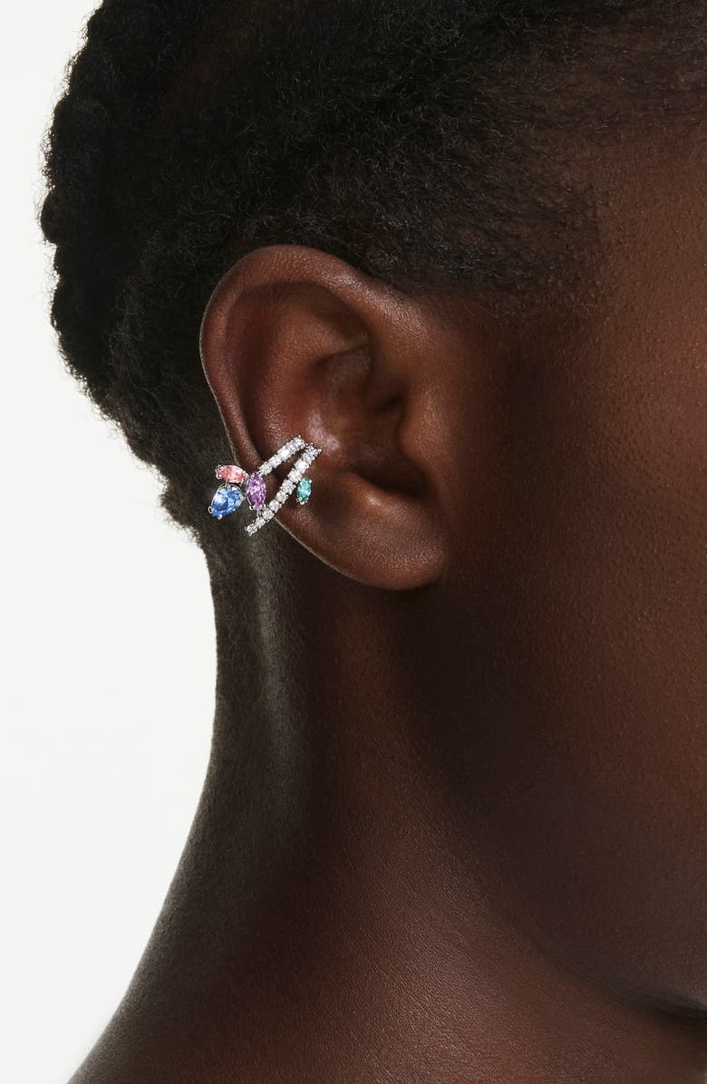 Swarovski x Ariana Grande Multicolor Crystal Ear Cuffs, Alternate, color, Silver/ Multi