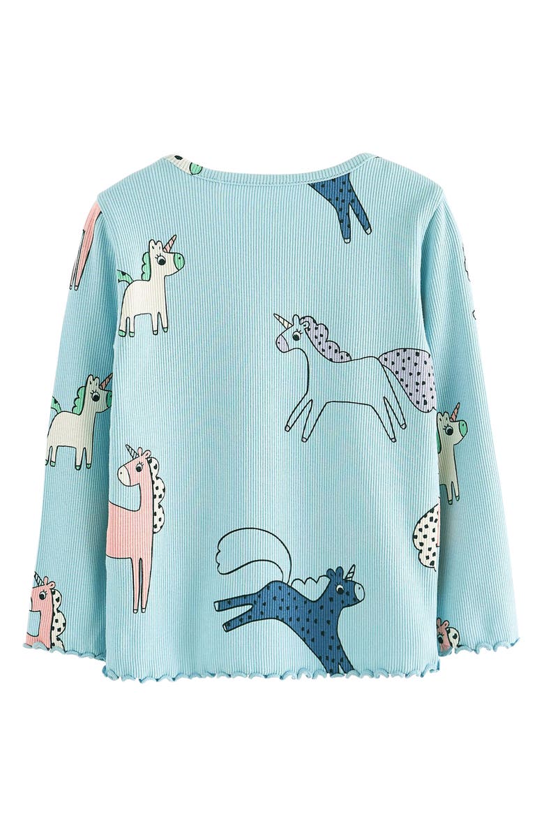 NEXT Kids' Unicorn Print Long Sleeve Cotton Rib T-Shirt, Alternate, color, 