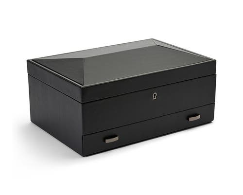 Wolf British Racing 10 Piece Watch Box With Drawer In Black