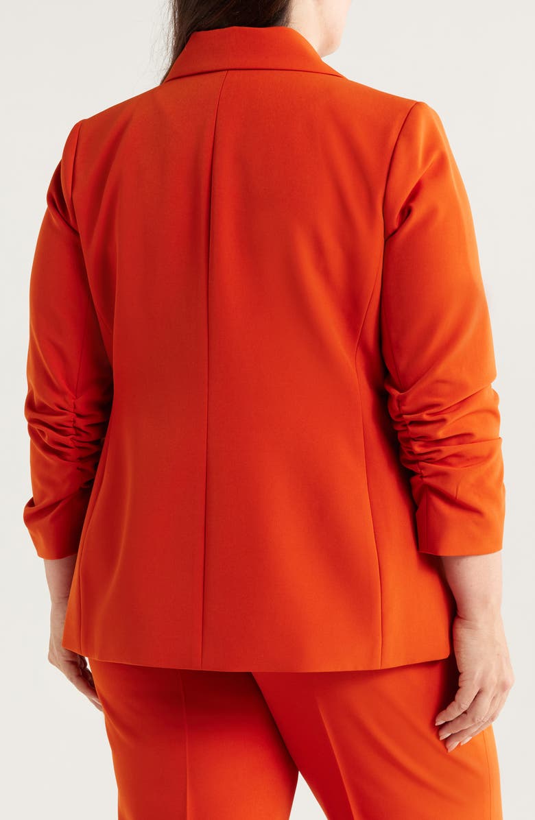 Tahari ASL Ruched Sleeve Jacket, Alternate, color, Persimmon