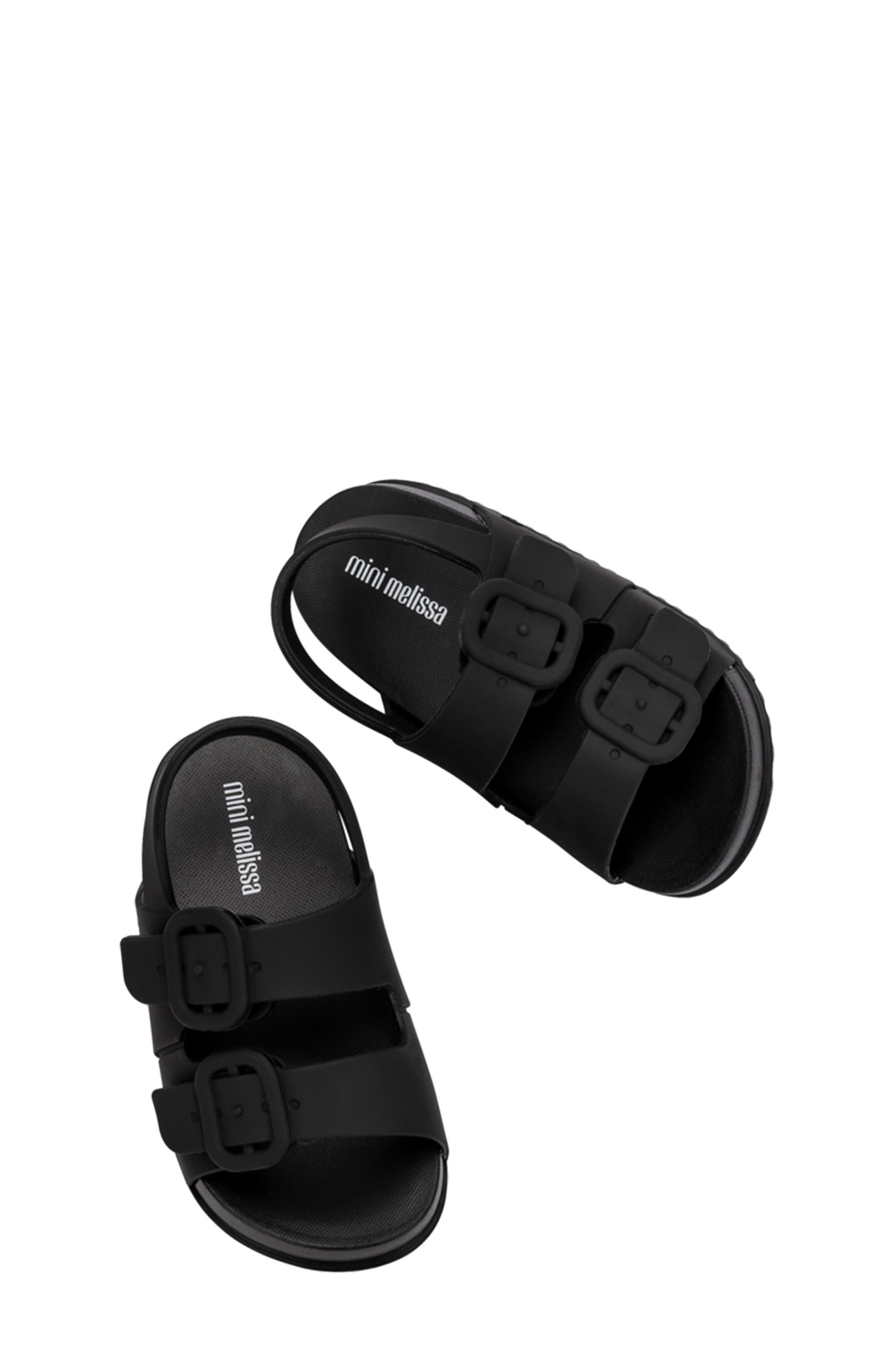 Mini Melissa Kids' Mini Cozy Slingback Sandal, Alternate, color, Matt Black