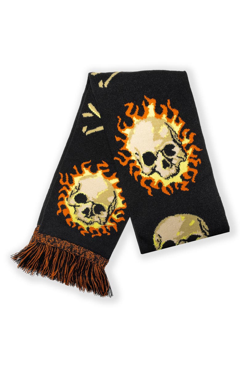 PLEASURES Zine Cotton Scarf, Alternate, color, Black