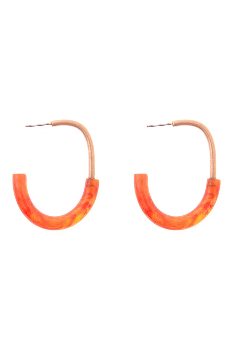 Resin Hoop Earrings, Main, color, GOLD