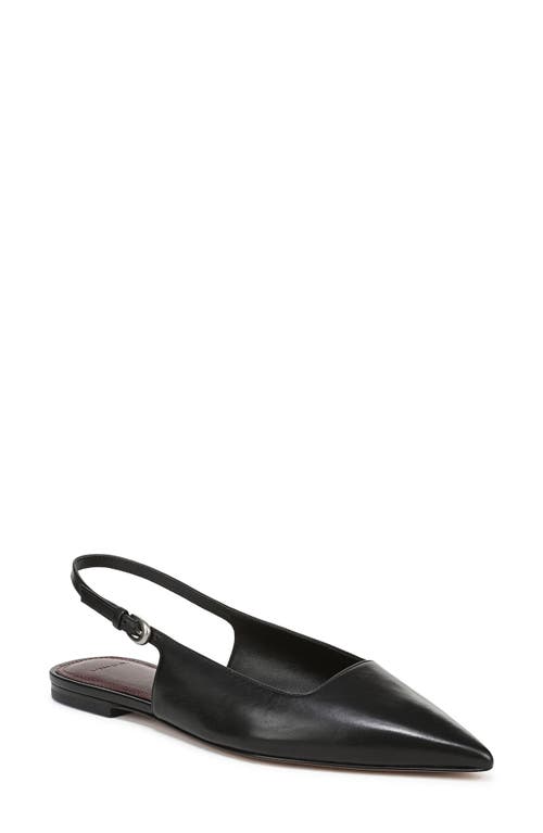 Vince Gracy Pointed Slingback Flat Pumps In Black