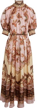 Zimmermann Aster Print Billow Silk Maxi Dress