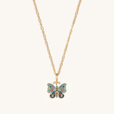 Vibrant Awakening Butterfly Charm Necklace