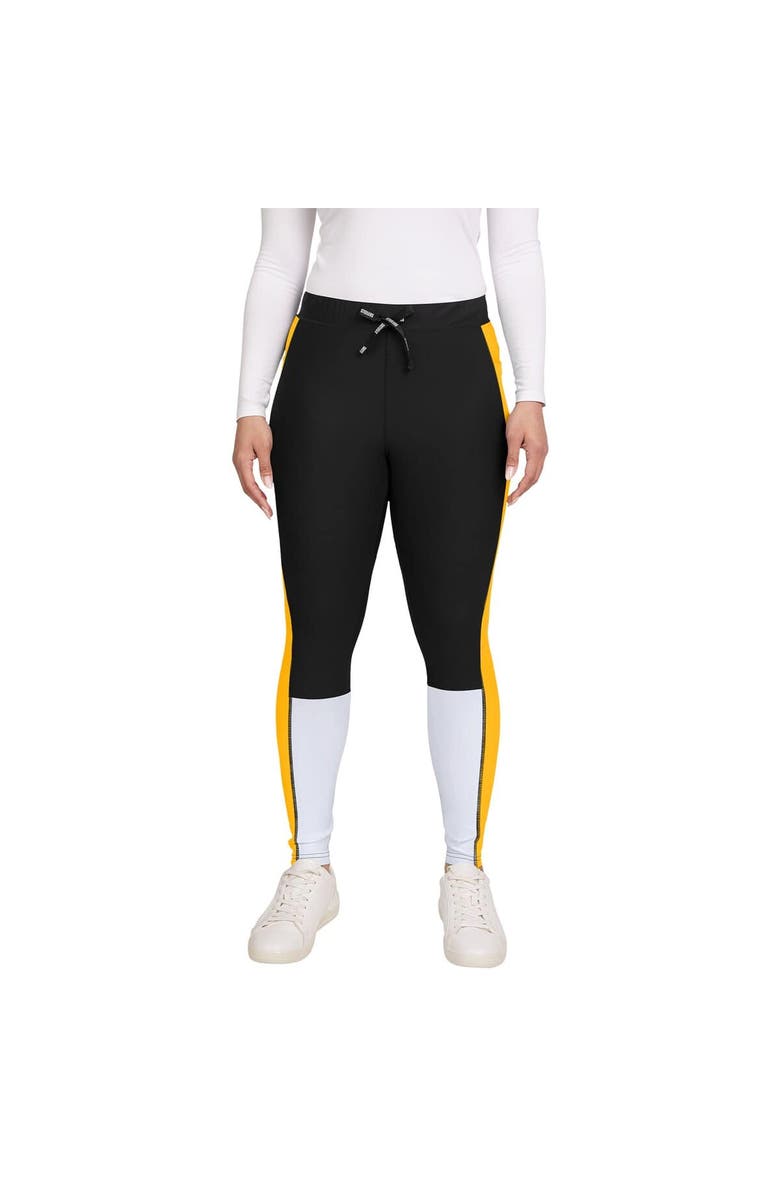WEAR by Erin Andrews Women's WEAR by Erin Andrews Black/Yellow Pittsburgh Steelers Color-Block Leggings, Alternate, color, Black