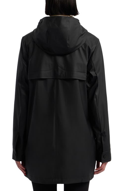 Hunter Acacia Waterproof Rubberized Raincoat In Black