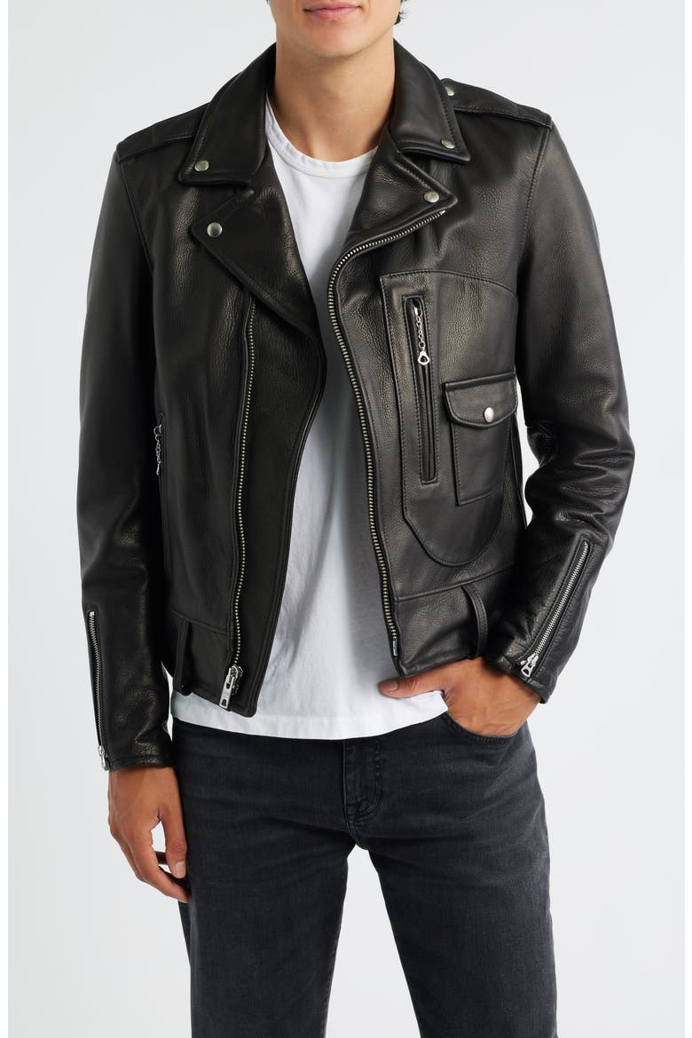 Bike Riders Perfecto Leather Moto Jacket, Main, color, BLACK