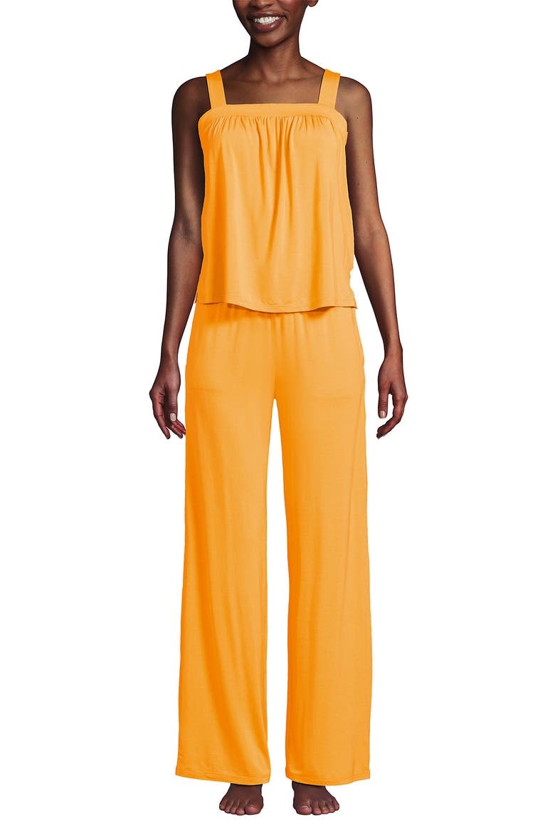 Cooling 2 Piece Pajama Set - Sleeveless Square Neck Top and Pants, Alternate, color, Sweet Mango