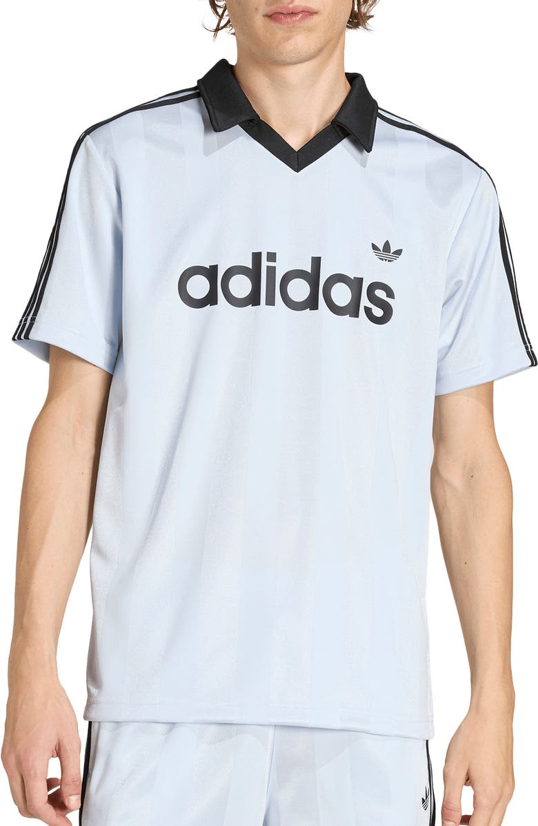 adidas Logo Jacquard Jersey, Main, color, Crystal Sky