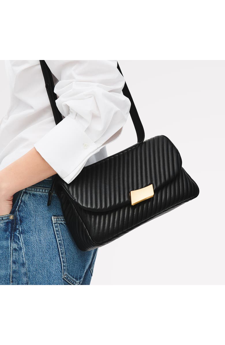 Radley The Belsize - Quilt Medium Flapover Crossbody Bag, Alternate, color, Black